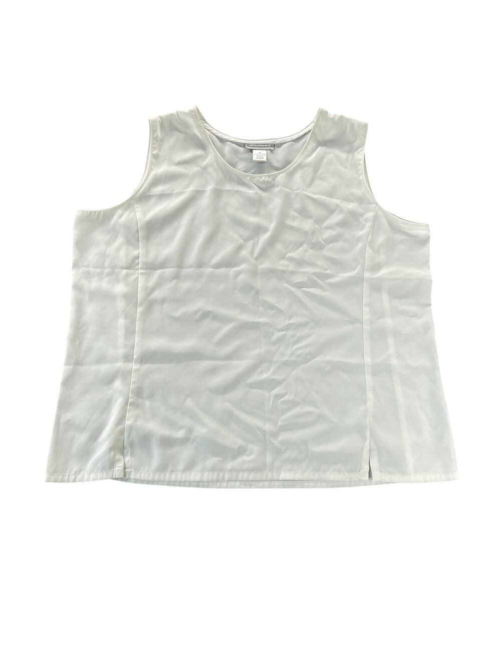 Investments White Sleeveless Polyester Tank Top Women's Size 16